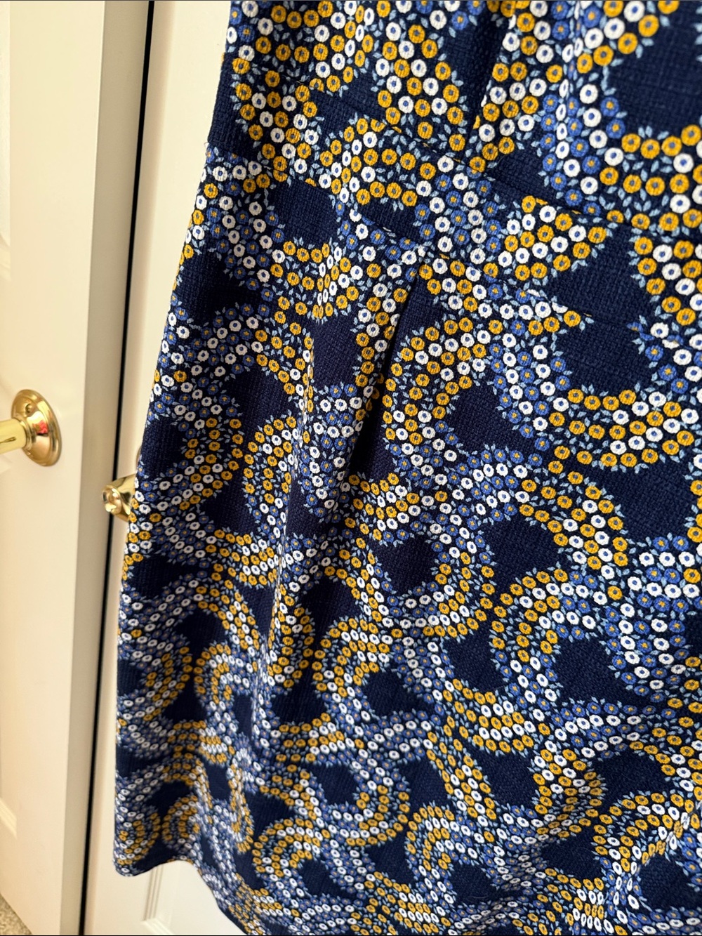 Boden Sleeveless Navy and Mustard Print Women's Dress size 14L - Picture 8 of 10